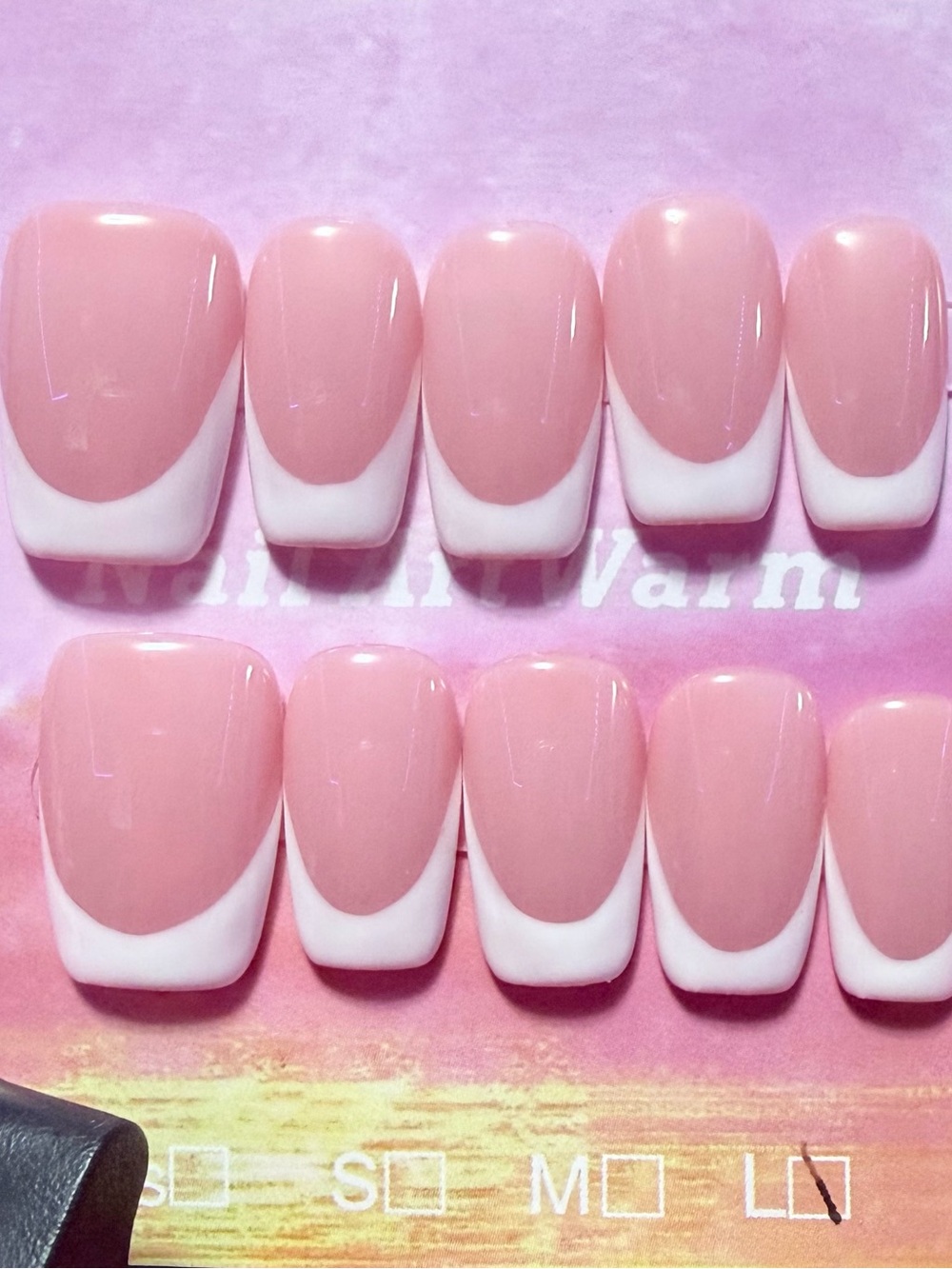 Classic Pink French Tip Press-On Nails - Professional Set - Picture 1 of 1